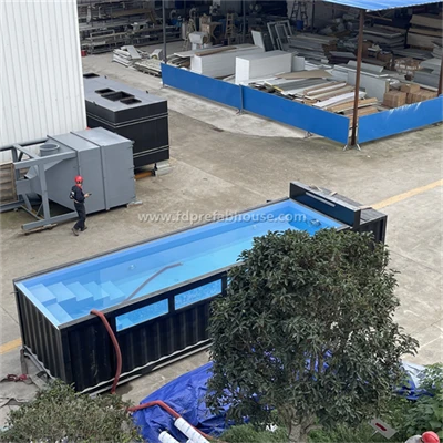 40-foot Container Swimming Pool With Waterfall